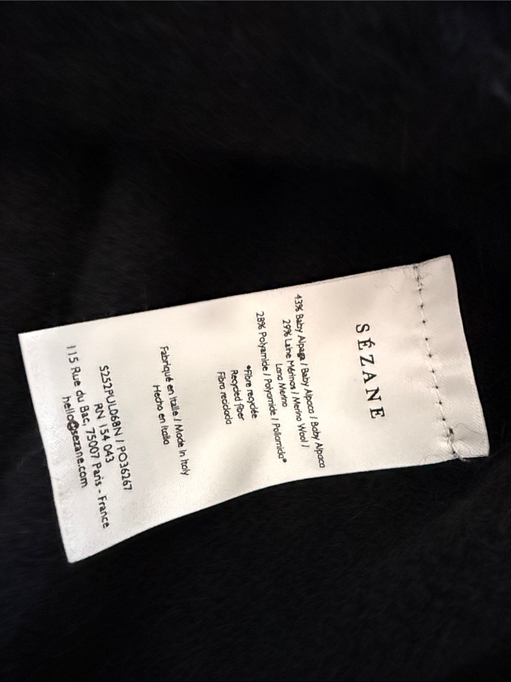 Sezane Sz L Samuel Black Baby Alpaca & Merino Wool Blend Sweater Vest - Picture 5 of 6
